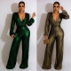 Sexy V-Neck High Stretch Women's Jumpsuit
