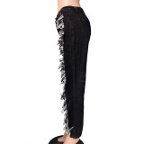 Ripped Fashion All-match Street Personality Tassel Jeans