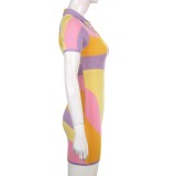 Colorful Skinny Fit V-Neck Jumpsuit