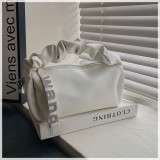 Fashion Rhinestone Pleated Tote