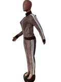 Leopard Casual Thread Print Tracksuit