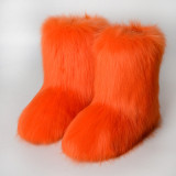 Fashion Casual Fur Boots Plus Velvet Ski Boots
