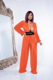 Fashionable Sexy V-Neck Pleated Suit