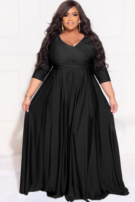 Solid Color Loose Plus Size Dress