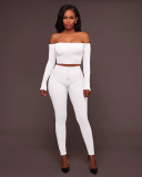 Autumn And Winter High Elastic Pit Strip Trousers Two-piece Set