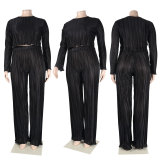 Sexy Loose Casual Pleated Long Sleeve Suit