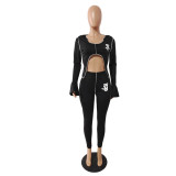 Autumn Large Size Personalized Long-sleeved Line Sports Suit