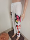Butterfly Print Casual Loose Lounge Pants