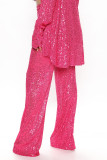 Autumn High-waisted Stretch Sequined Straight-leg Mopping Pants