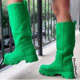 Thick Sole Chunky Heel Warm Towel Cotton Mid Boots