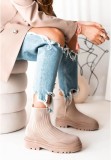 Candy Color High Stretch Flyknit Mid-Cut Platform Boots