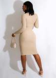 Fashion Knitted Pit Strip Slim Cutout Dress
