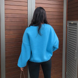 Casual Personality Offset Printing Letter Round Neck Loose Long Sleeve Sweater