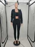 Solid Color Vest Small Jacket Sexy Three-piece Suit