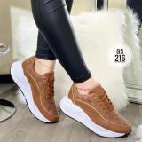 Women's Round Toe Slip-on Lace-up Deep Mouth Colorblock Shoes