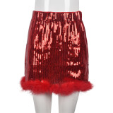 Fashionable Personality Sequined Hip Skirt