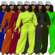 Fashion Casual Solid Color Long Sleeve Loose Two Piece Set