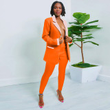 Autumn And Winter New Color Matching Sexy Women's Casual Long Pants Suit