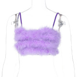 Fashion Sexy Furry Sling Wrap Chest Camisole Vest
