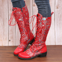 Fashion Side Zip Vintage Low Heel Rider Boots