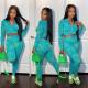 Fashion Casual V-neck Print Two-piece Set