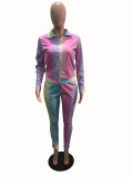 Fashion Digital Print Rainbow Ribbon Two Piece Set