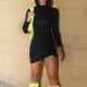 Stand Collar Pullover Long Sleeve Slim Bag Hip Dress