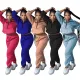 Autumn And Winter Solid Color Zipper Sports And Leisure Two-piece Suit