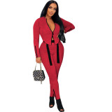 Fashionable High Elasticity Features Zipper Ties Two-piece Set