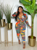 New Women's Printed Two-piece Suit