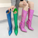 Fashion Pointed Toe High Heel Long Large Size Boots