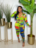 New Women's Printed Two-piece Suit