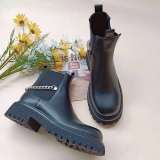 Fashionable And Comfortable Flat PU Leather Boots