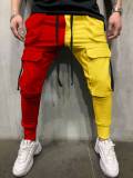 Fashion Casual Clash Color Multi-pocket Work Pants