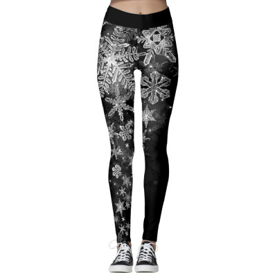 Christmas Digital Printing Tight-fitting Casual Calf Sweatpants