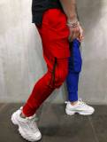 Fashion Casual Clash Color Multi-pocket Work Pants