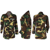Fashion Casual Camouflage Long Jacket