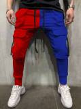Fashion Casual Clash Color Multi-pocket Work Pants
