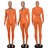 Fashion Solid Color Irregular Lacing Suit