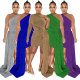 Sexy Sloping Shoulder Slim Body Irregular Dress