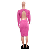 Solid Color Sexy Fashion Women's Sweater Dress