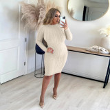 Solid Color Sexy Fashion Women's Sweater Dress