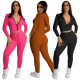 Fashion Sexy Cardigan Hooded Two-piece Suit
