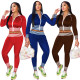 Fashion Casual Thread Stand Collar Sports Two-piece Suit