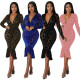 Fashion Deep V Package Hip Fishtail Sexy Dress