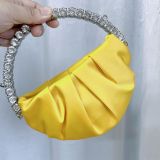 Mini Small Round Light Luxury Chain Crossbody PU Female Dinner Bag