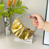 Mini Small Round Light Luxury Chain Crossbody PU Female Dinner Bag