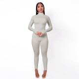 Autumn And Winter New Solid Color Tight-fitting Sports And Fitness Jumpsuit