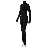 Autumn And Winter New Solid Color Tight-fitting Sports And Fitness Jumpsuit