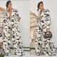 Fashion Print Pleated Two-piece Set